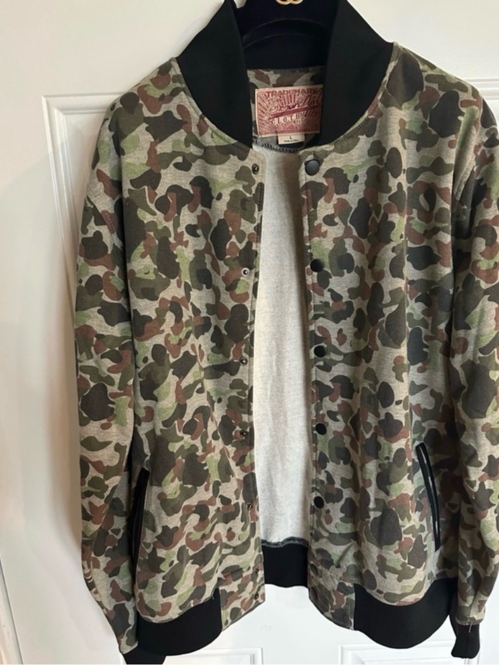 Camouflage Bomber Jacket - Gray/Green Camouflage